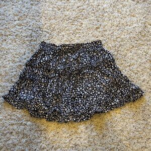 Angie Black and White Floral Mini Skirt